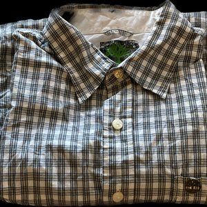 Short sleeve plaid one pocket Timberland button down shirt